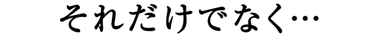 それだけでなく…